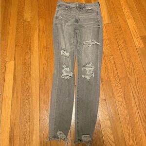 American Eagle Outfitters Ripped Gray Skinny Jeans